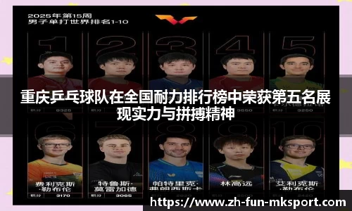 重庆乒乓球队在全国耐力排行榜中荣获第五名展现实力与拼搏精神